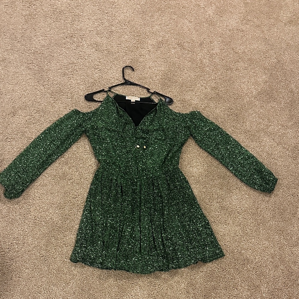 Michael Kors Green/Black Pattern Dress
